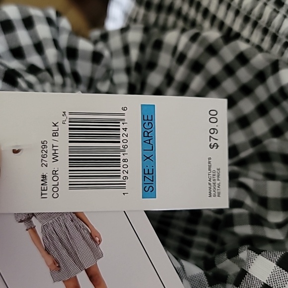 NWT Everlily Black/White Gingham Babydoll Dress - XL - Picture 4 of 7